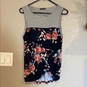 Pink Clover knot front tank size XS